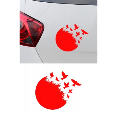 Özgürlük Temalı Kuş Sticker Araç Sticker - Uçan Kuşlar Oto Sticker 15x13cm