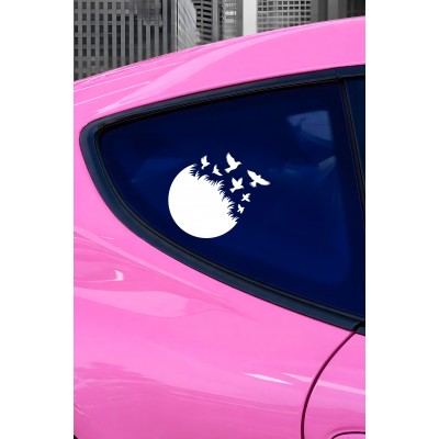 Özgürlük Temalı Kuş Sticker Araç Sticker - Uçan Kuşlar Oto Sticker 15x13cm