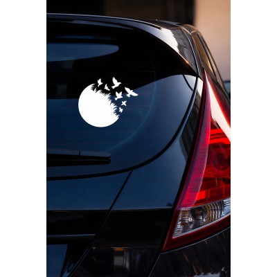 Özgürlük Temalı Kuş Sticker Araç Sticker - Uçan Kuşlar Oto Sticker 15x13cm