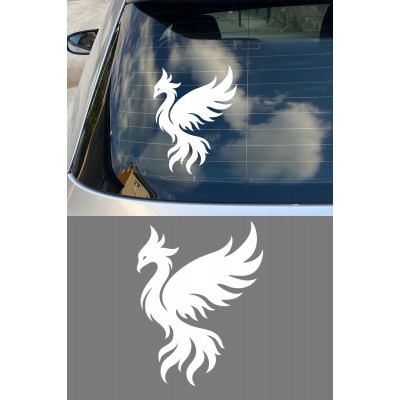 Anka Kuşu Oto Sticker - Güç Sembolü Anka Kuşu Araba Motor Sticker 12x15cm