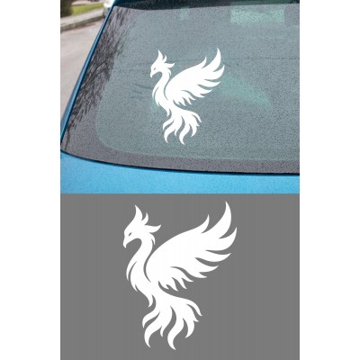 Anka Kuşu Oto Sticker - Güç Sembolü Anka Kuşu Araba Motor Sticker 12x15cm