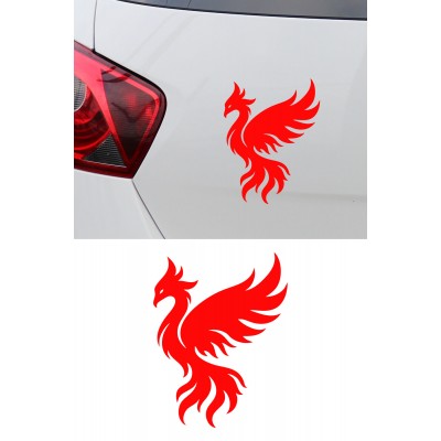 Anka Kuşu Oto Sticker - Güç Sembolü Anka Kuşu Araba Motor Sticker 12x15cm