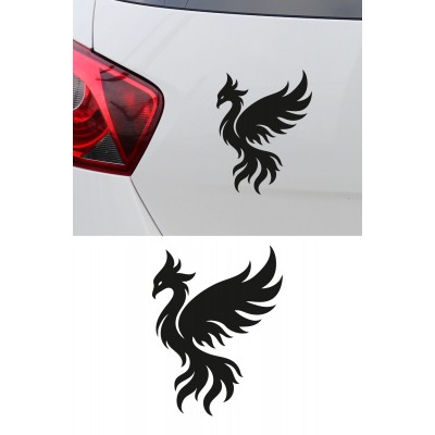 Anka Kuşu Oto Sticker - Güç Sembolü Anka Kuşu Araba Motor Sticker 12x15cm