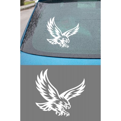 Kartal Oto Sticker - Güçlü Kartal Sticker - Araba Motor Sticker 15x14cm
