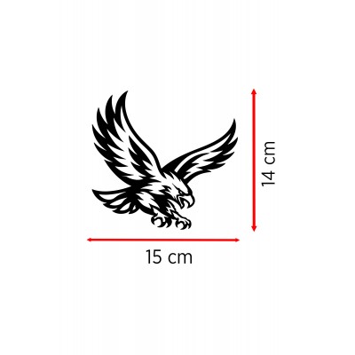 Kartal Oto Sticker - Güçlü Kartal Sticker - Araba Motor Sticker 15x14cm