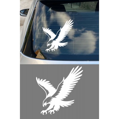 Agresif Kartal Oto Sticker Araç Sticker - Saldıran Kartal Çıkartma - Araba Motor Sticker 14x15cm
