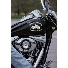 Motorcu Sticker - Biker Motorcycle Araç Motor Sticker - Live Fast Ride Hard Sticker 15x11cm