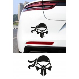 Kuru Kafa Figürlü Oto Sticker Araç Cam Sticker - Agresif Motor Araba Sticker 15x13cm