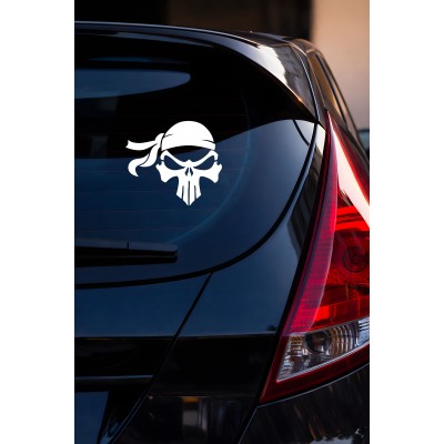 Kuru Kafa Figürlü Oto Sticker Araç Cam Sticker - Agresif Motor Araba Sticker 15x13cm