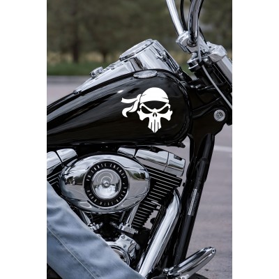 Kuru Kafa Figürlü Oto Sticker Araç Cam Sticker - Agresif Motor Araba Sticker 15x13cm