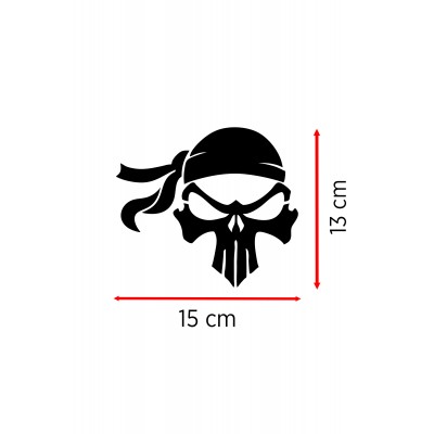 Kuru Kafa Figürlü Oto Sticker Araç Cam Sticker - Agresif Motor Araba Sticker 15x13cm