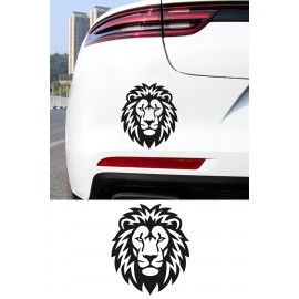 Aslan Kafası Oto Sticker - Karizmatik Aslan Sticker - Araba Motor Sticker 13x15cm