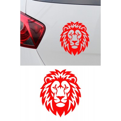 Aslan Kafası Oto Sticker - Karizmatik Aslan Sticker - Araba Motor Sticker 13x15cm