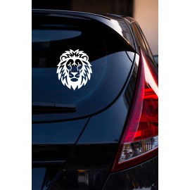 Aslan Kafası Oto Sticker - Karizmatik Aslan Sticker - Araba Motor Sticker 13x15cm