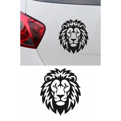 Aslan Kafası Oto Sticker - Karizmatik Aslan Sticker - Araba Motor Sticker 13x15cm