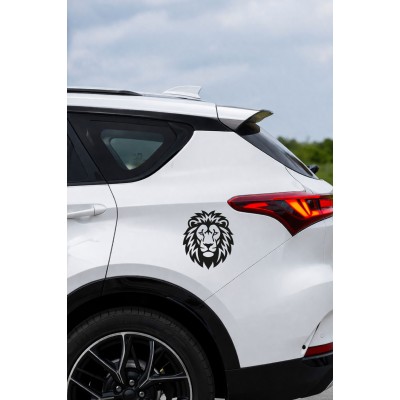 Aslan Kafası Oto Sticker - Karizmatik Aslan Sticker - Araba Motor Sticker 13x15cm