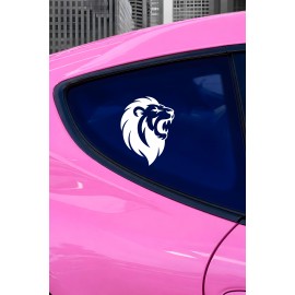 Kükreyen Aslan Oto Sticker - Agresif Aslan Sticker - Araba Motor Sticker 12x15cm