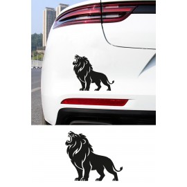 Kral Aslan Oto Sticker - Güçlü Aslan Figürlü Araç Sticker - Araba Aksesuar 15x13cm