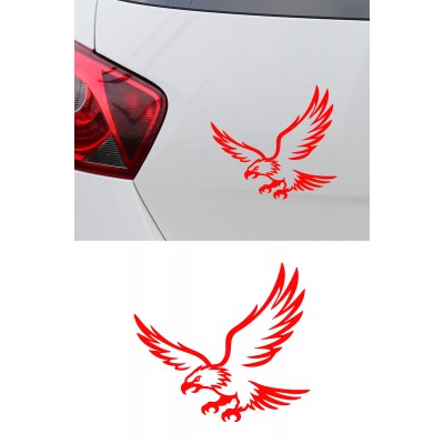 Yırtıcı Kartal Oto Sticker - Kartal Figürlü Araç Sticker 15x14cm