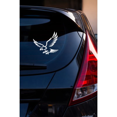 Yırtıcı Kartal Oto Sticker - Kartal Figürlü Araç Sticker 15x14cm