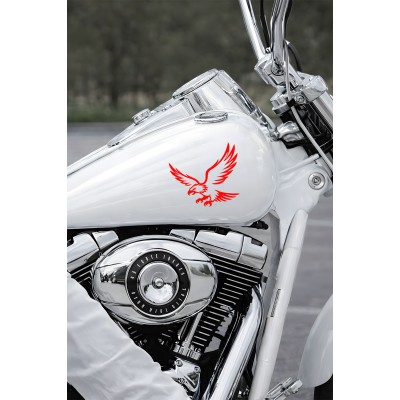 Yırtıcı Kartal Oto Sticker - Kartal Figürlü Araç Sticker 15x14cm