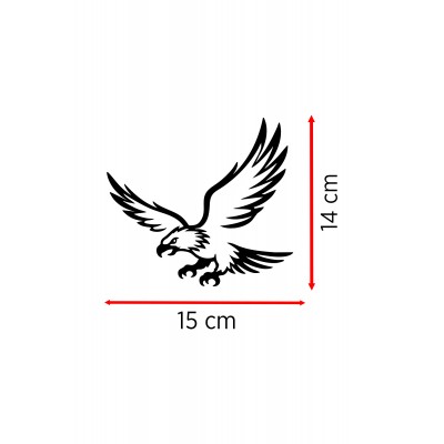 Yırtıcı Kartal Oto Sticker - Kartal Figürlü Araç Sticker 15x14cm