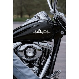 Kedi Köpek Dostluk Sticker - Evcil Hayvan Aşkı Oto Sticker - Araba Laptop Sticker Çıkartma 20x6cm