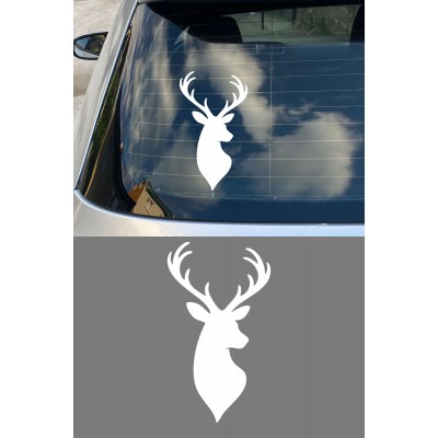 Geyik Oto Sticker - Geyik Silüet Araç Sticker - Araç Aksesuar Çıkartma 9x15cm