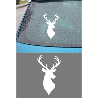 Geyik Oto Sticker - Geyik Silüet Araç Sticker - Araç Aksesuar Çıkartma 9x15cm
