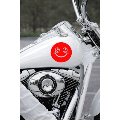 Şirin Emoji Sticker Araç Aksesuar - Tatlı Gülücük Emoji Sticker - Araba Oto Sticker 15x14cm