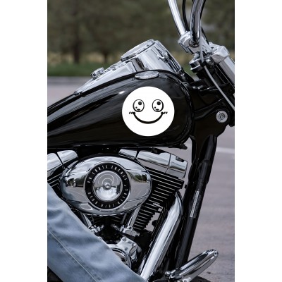 Şirin Emoji Sticker Araç Aksesuar - Tatlı Gülücük Emoji Sticker - Araba Oto Sticker 15x14cm