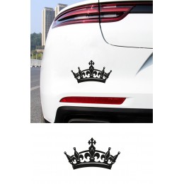 Taç Oto Sticker - Kraliyet Tacı Araba Cam Sticker - Araç Aksesuar 15x8cm