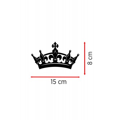 Taç Oto Sticker - Kraliyet Tacı Araba Cam Sticker - Araç Aksesuar 15x8cm