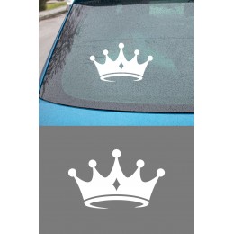 Modern Taç Oto Sticker Araç Aksesuar - Şık Taç Sticker - Araba Laptop Çıkartma 15x9cm