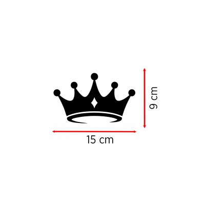 Modern Taç Oto Sticker Araç Aksesuar - Şık Taç Sticker - Araba Laptop Çıkartma 15x9cm