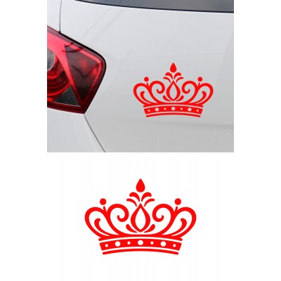 Zarif Taç Sticker - Araç Sticker Taç Tasarım - Araba Aksesuar Çıkartma 15x10cm