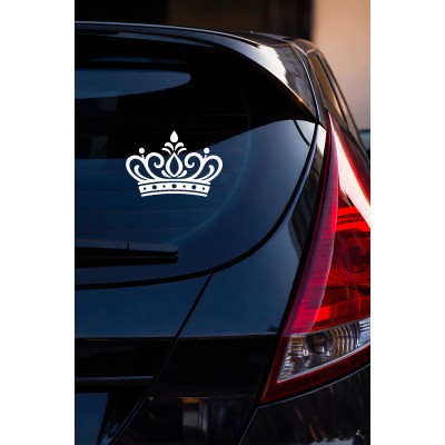 Zarif Taç Sticker - Araç Sticker Taç Tasarım - Araba Aksesuar Çıkartma 15x10cm