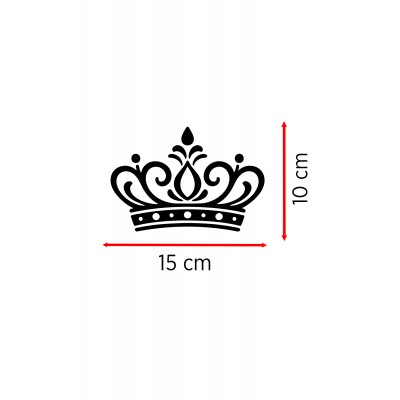 Zarif Taç Sticker - Araç Sticker Taç Tasarım - Araba Aksesuar Çıkartma 15x10cm
