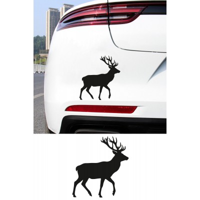 Geyik Oto Sticker - Avcı Araç Sticker - Doğa Temalı Araba Aksesuar 14x15cm
