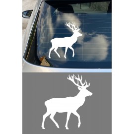 Geyik Oto Sticker - Avcı Araç Sticker - Doğa Temalı Araba Aksesuar 14x15cm