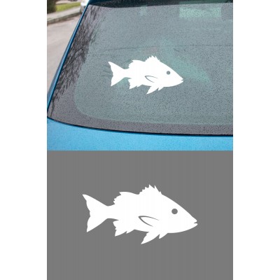 Balık Silüet Araç Cam Sticker - Balıkçı Sticker - Oto Sticker 15x8cm