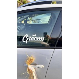 Bride Groom Araba Camı Sticker Seti - Gelin Damat Düğün Arabası Çıkartması - Düğün Arabası Stickerı 20cm