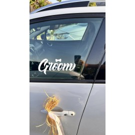 Bride Groom Araba Camı Sticker Seti - Gelin Damat Düğün Arabası Çıkartması - Düğün Arabası Stickerı 20cm