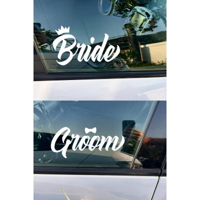 Bride Groom Araba Camı Sticker Seti - Gelin Damat Düğün Arabası Çıkartması - Düğün Arabası Stickerı 20cm Bride Groom Araba Camı Sticker Seti - Gelin Damat Düğün Arabası Çıkartması - Düğün Arabası Stickerı 20cm