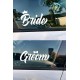 Bride Groom Araba Camı Sticker Seti - Gelin Damat Düğün Arabası Çıkartması - Düğün Arabası Stickerı 20cm