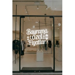 Bayrama Özel Fiyatlar Cam Sticker – Mağaza Vitrin Yazısı