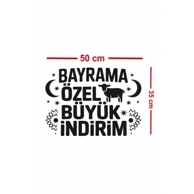 Bayrama Özel Büyük İndirim Cam Vitrin Sticker – Mağaza Vitrin Bayram Çıkartması