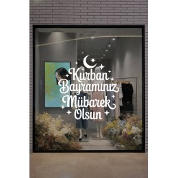 Kurban Bayramınız Mübarek Olsun Cam Yazısı Sticker – Mağaza Vitrin Yazısı