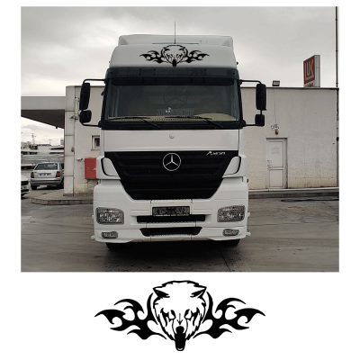 Kişiye Kamyona Özel Alev ve Kurt Sticker Yapıştırma