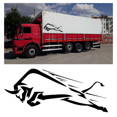 Kişiye Kamyona Özel Boğa Sticker Yapıştırma